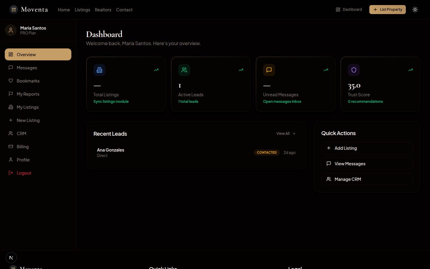 Dashboard Dark Mode